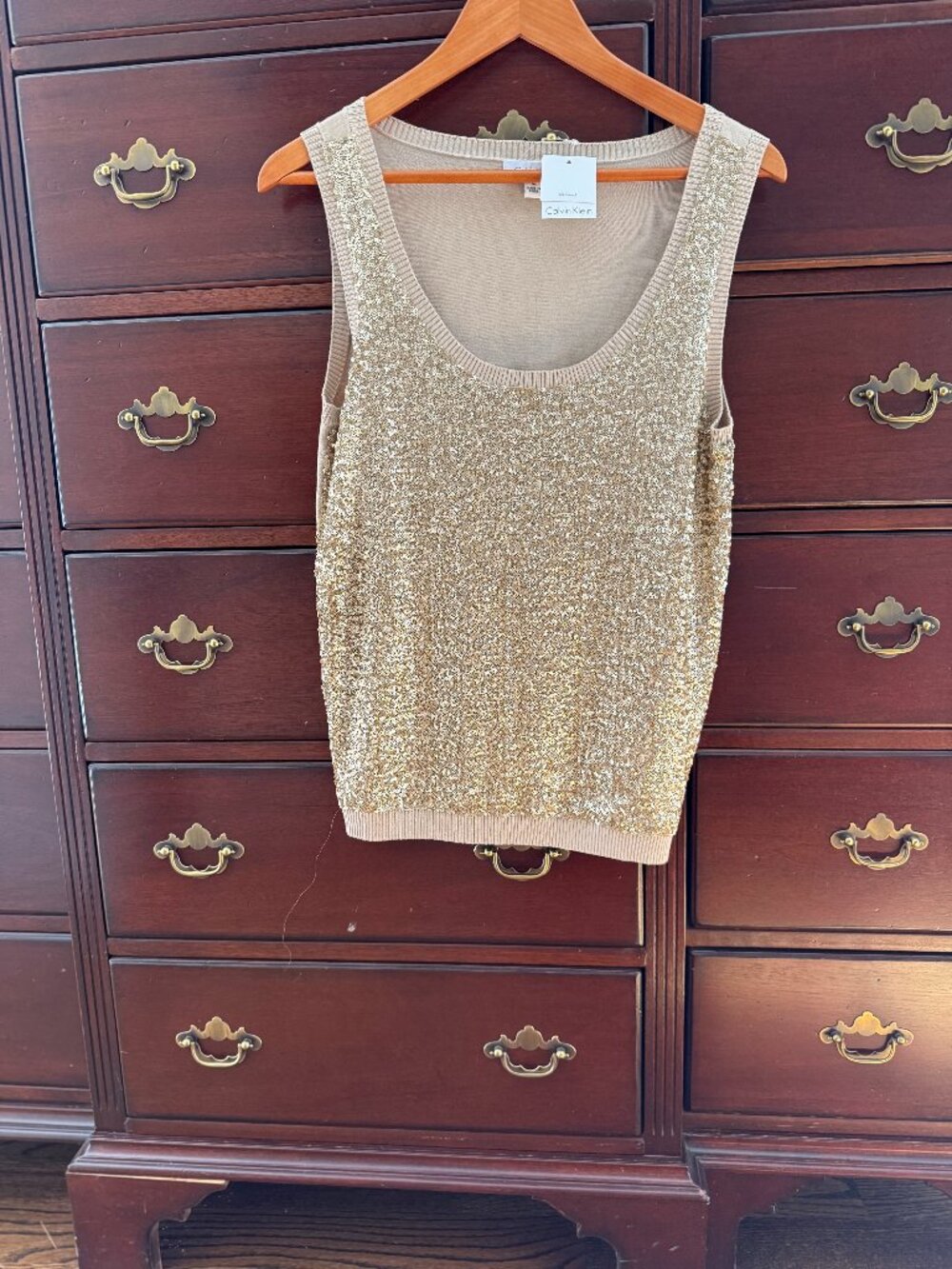 Calvin Klein sequin top NWT, Med